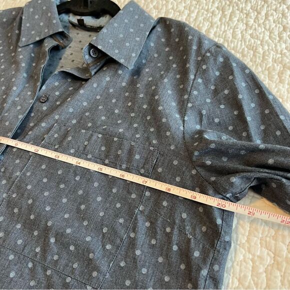 ✨ Lafayette 148 Women’s Blue Polka Dot Button Down Shirt Top Small - Picture 8 of 10